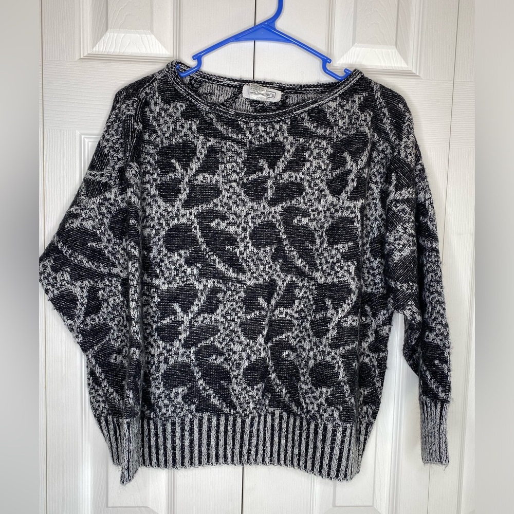 Vintage Wool Blend Cristina's Sweater Made in Italy Geometric Floral Women's L